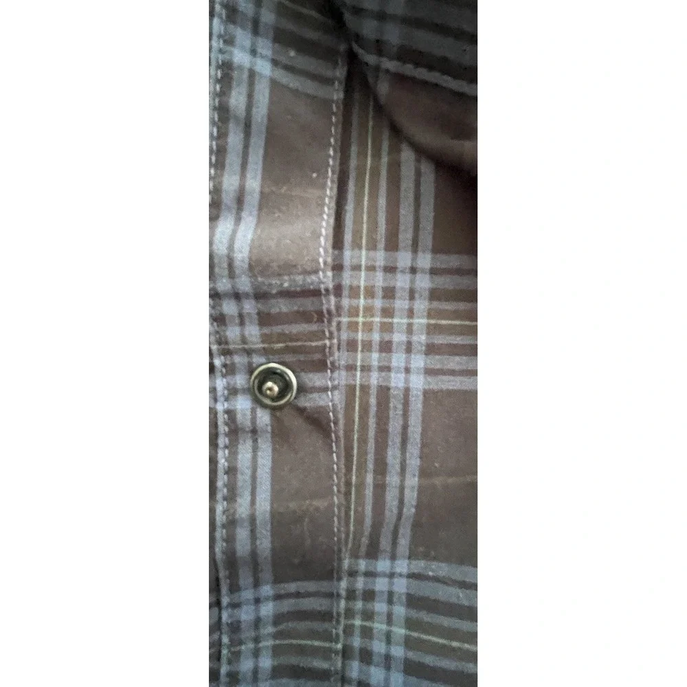511 Tactical Men's 2XL Blue Plaid Snap Button Shirt Long Sleeve